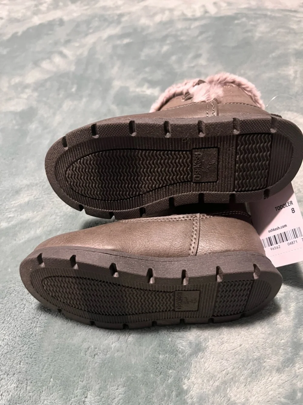 OshKosh B'gosh Toddler Faux Fur Cuff Boots - Taupe
